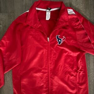 Red and white Houston Texans track jacket #NFL #Texans